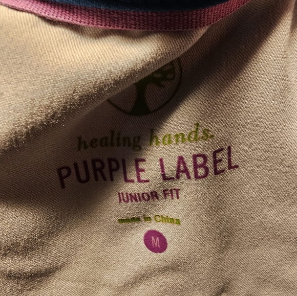 HEALING HANDS Purple Label S/S Stretch V-Neck 'Juliet Scrub Top'- S, Tye Dye - Picture 3 of 5